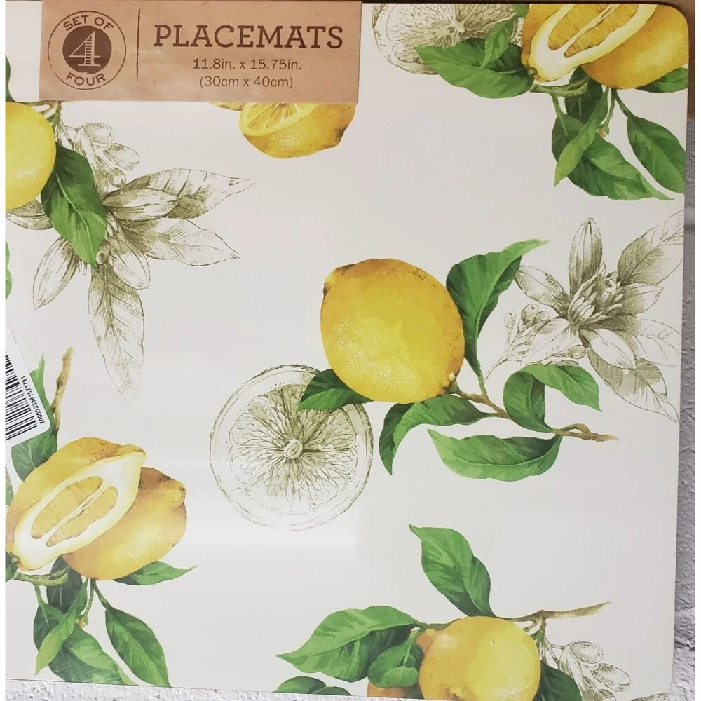 SET OF 4 HARD PLACEMATS WITH CORK BACK, 12